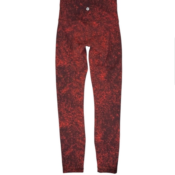 Lululemon Athletica Wunder Everlux Train HiRise In Tight Autum Red Denim Wash 4 - Picture 1 of 16